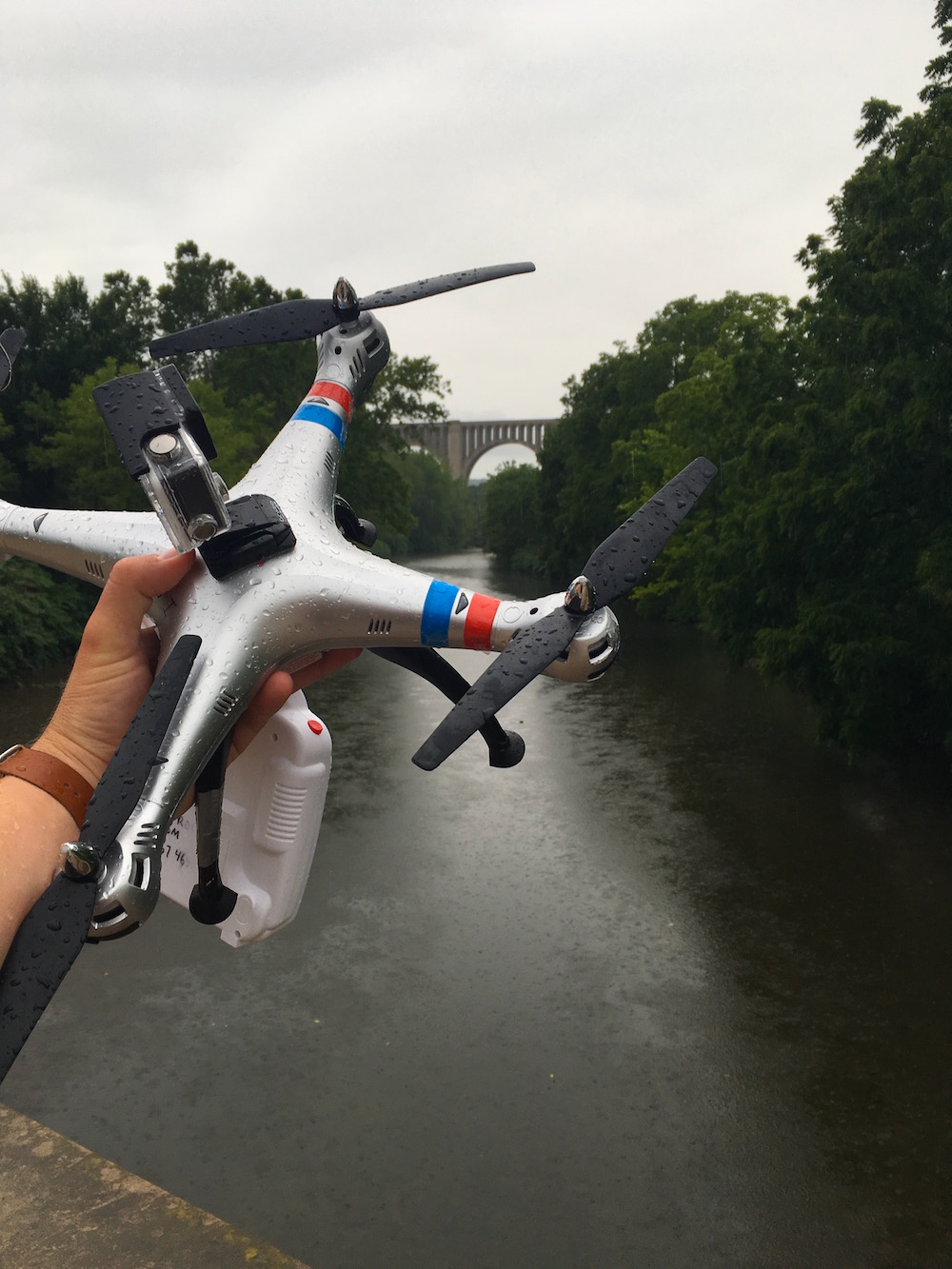 UAV with Nicholson Bridge in the background