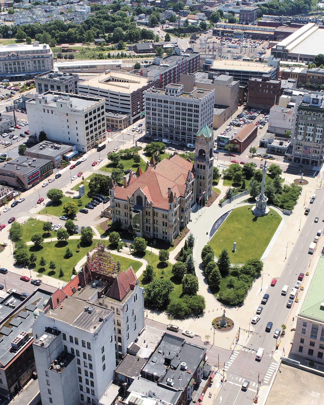 Courthouse Square, Scranton from a drone.