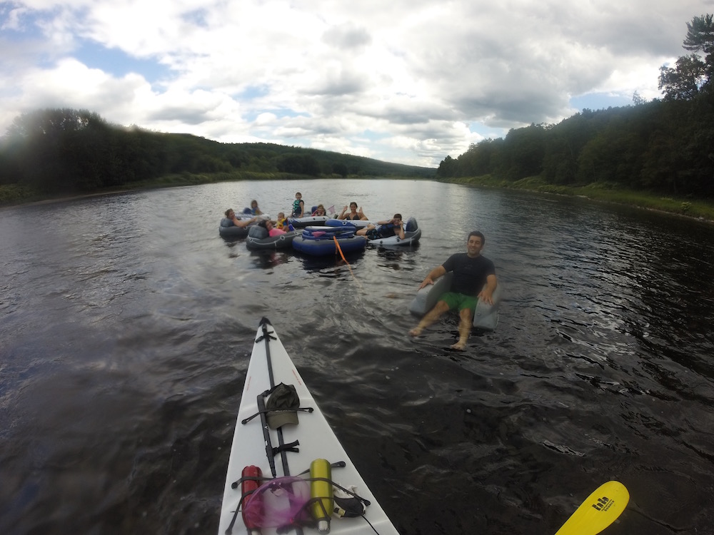 Kayaking and rafting down the Delaware
