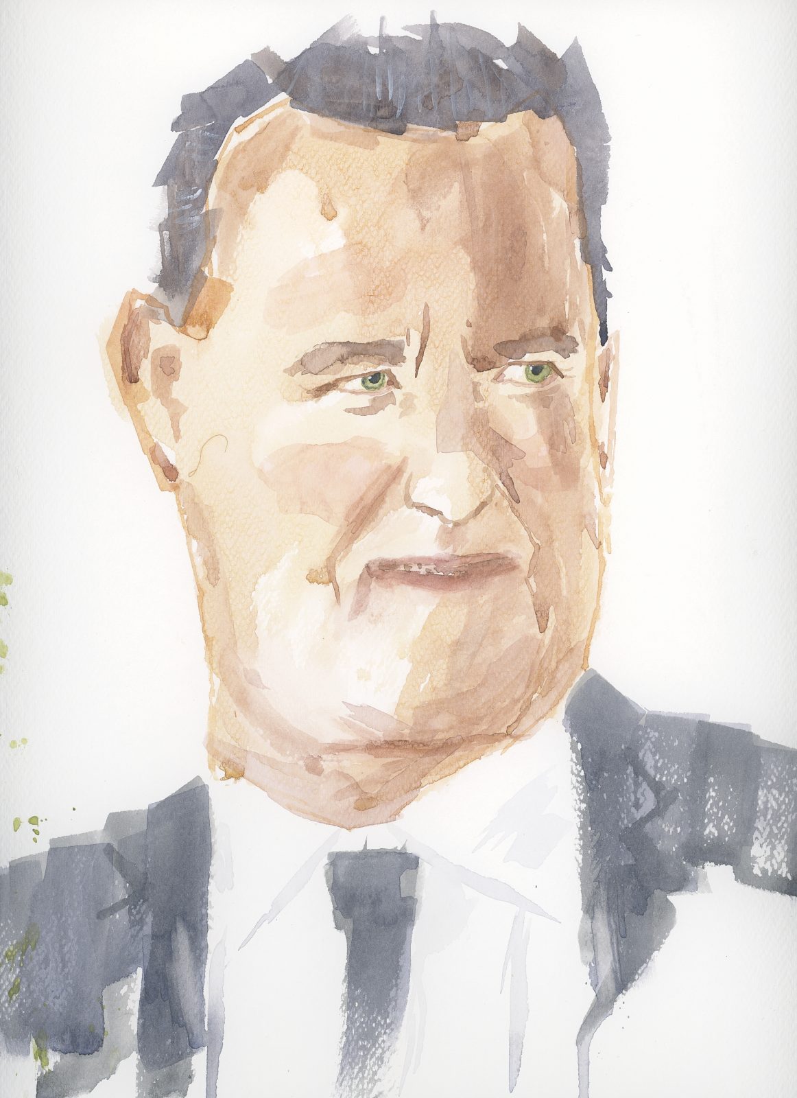 Watercolor portrait of Tom Hanks, February 2022