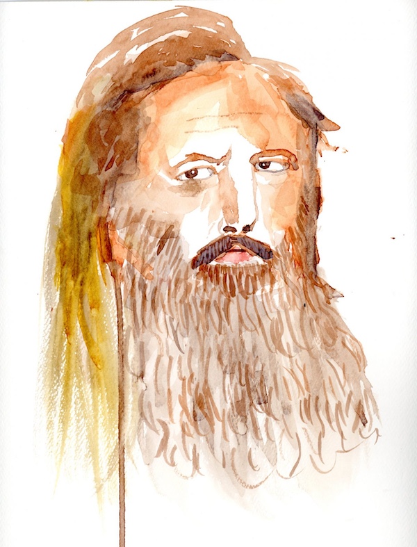 Watercolor portrait of Rick Rubin, February 2022