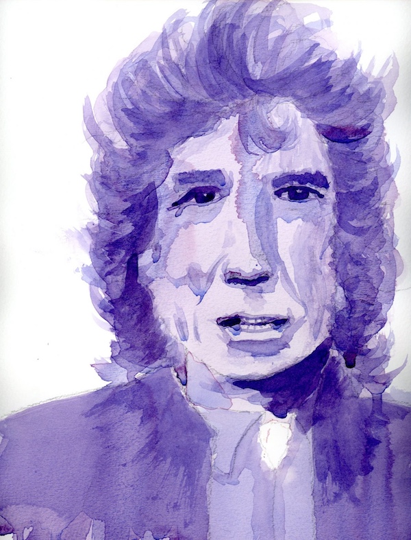 Watercolor portrait of Keith Richards, March 2011