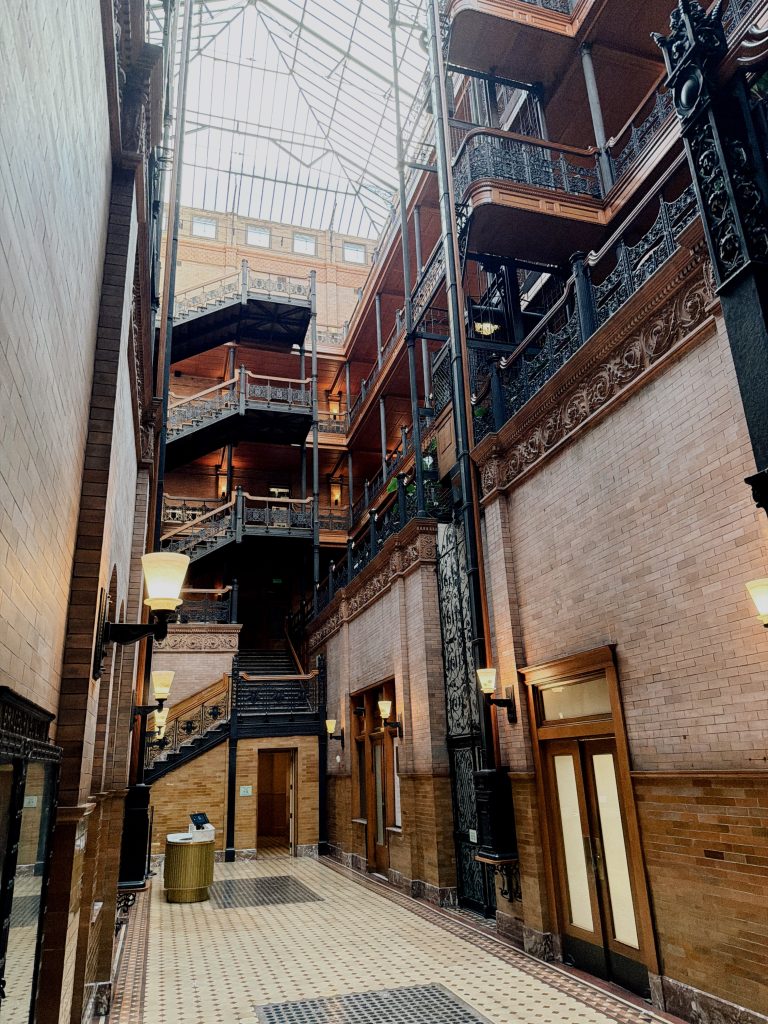 Inside the Bradbury building.