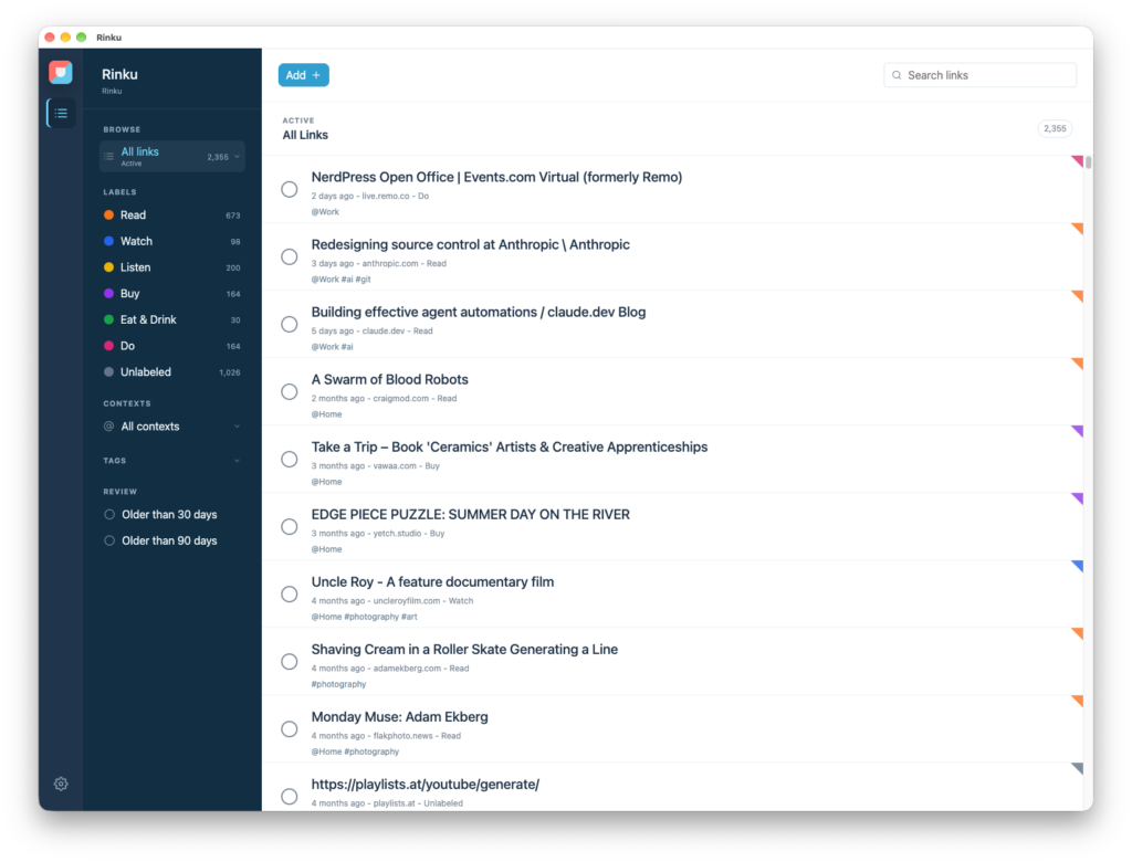 The Rinku macOS app.
